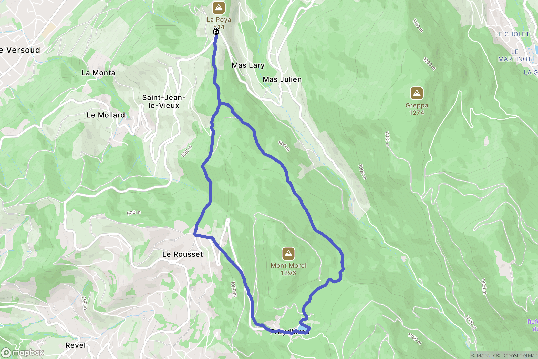 La Combe-de-Lancey : carte du parcours de randonnée - France