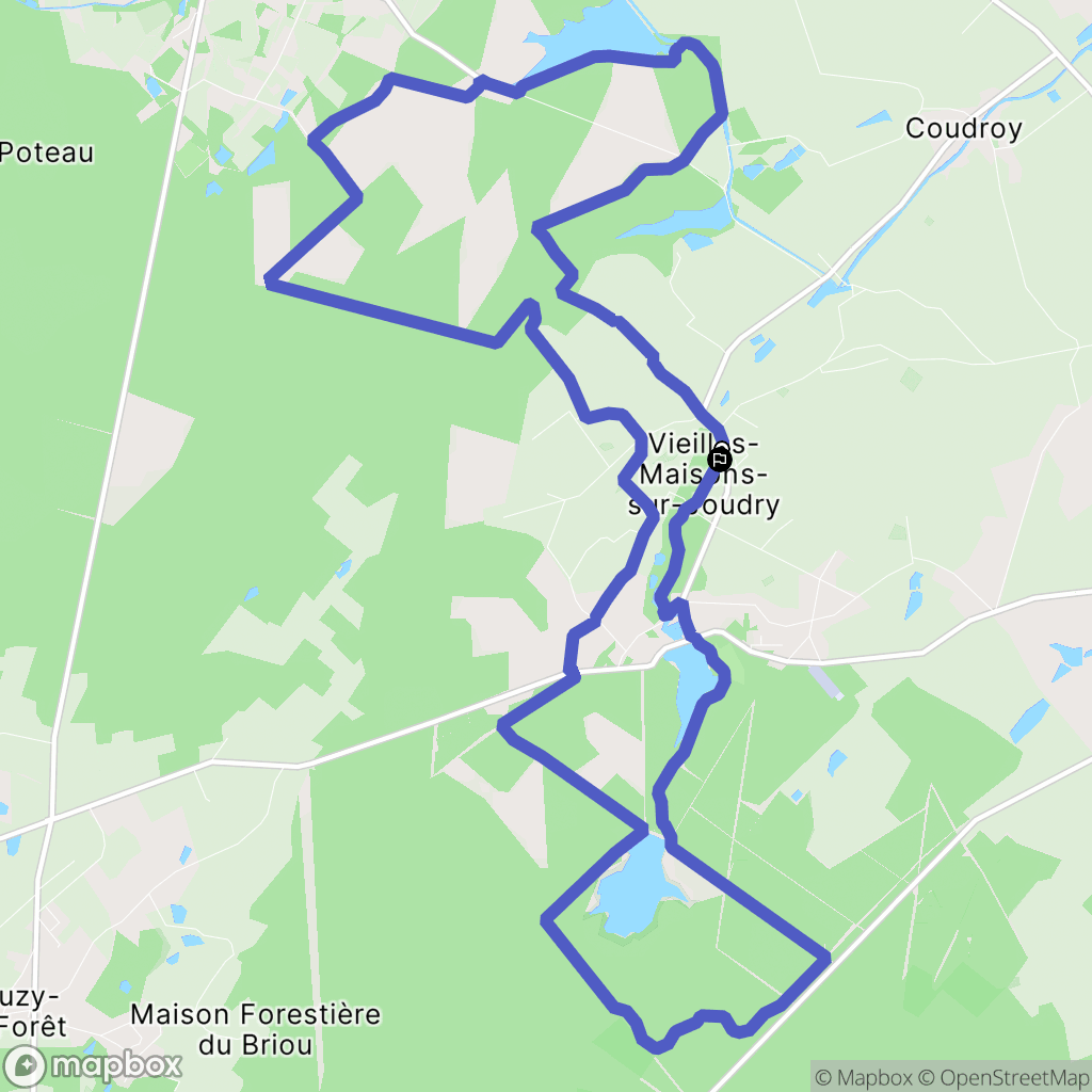 Vieilles-Maisons-sur-Joudry : carte du parcours de randonnée - France