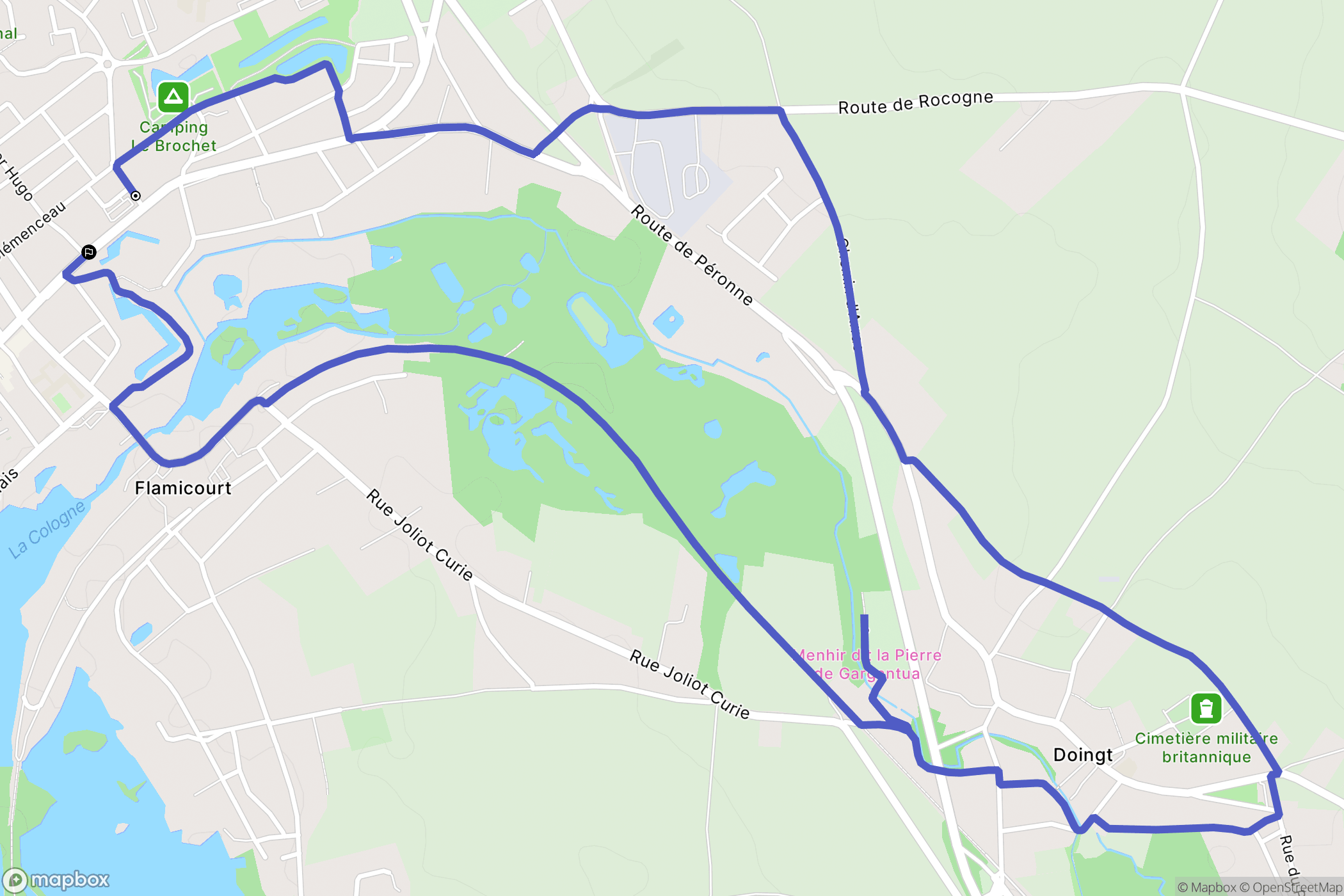 Péronne : carte du parcours de randonnée - France