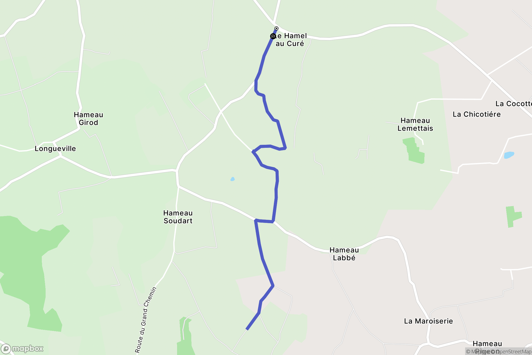 Grosville : carte du parcours de randonnée - France