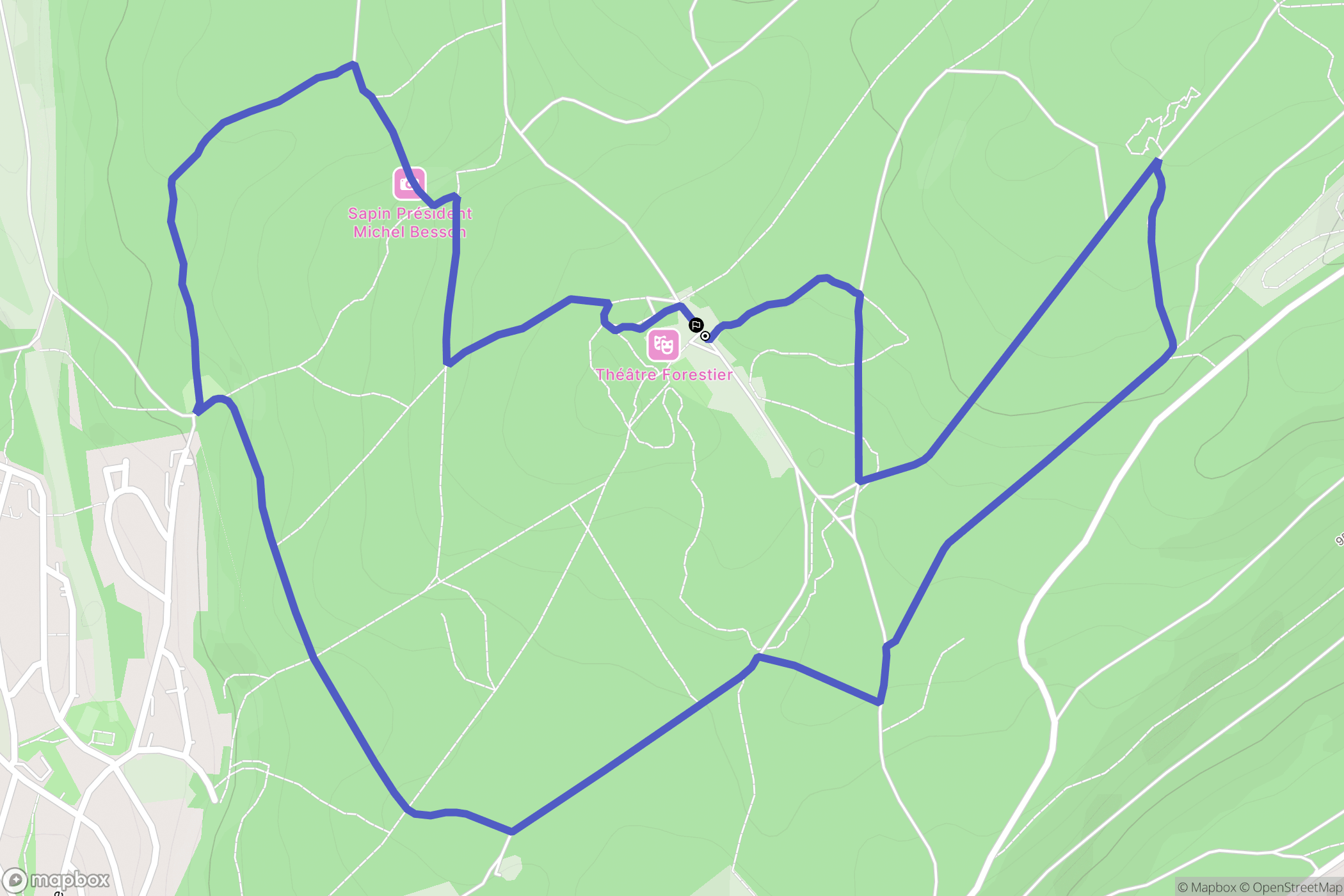 Pontarlier : carte du parcours de randonnée - France