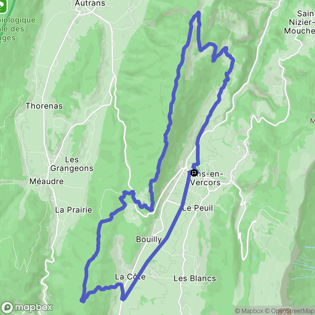 Lans-en-Vercors : carte du parcours de randonnée - France