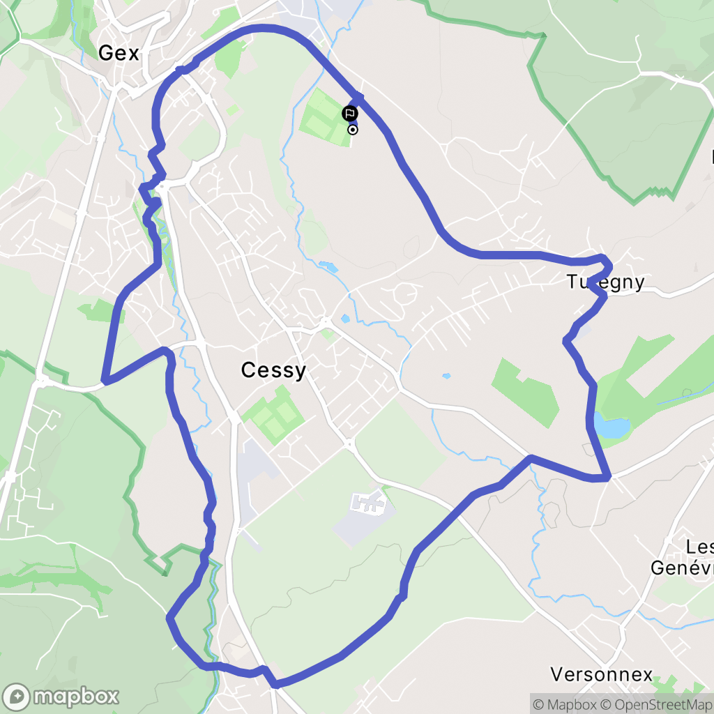 Gex : carte du parcours de randonnée - France