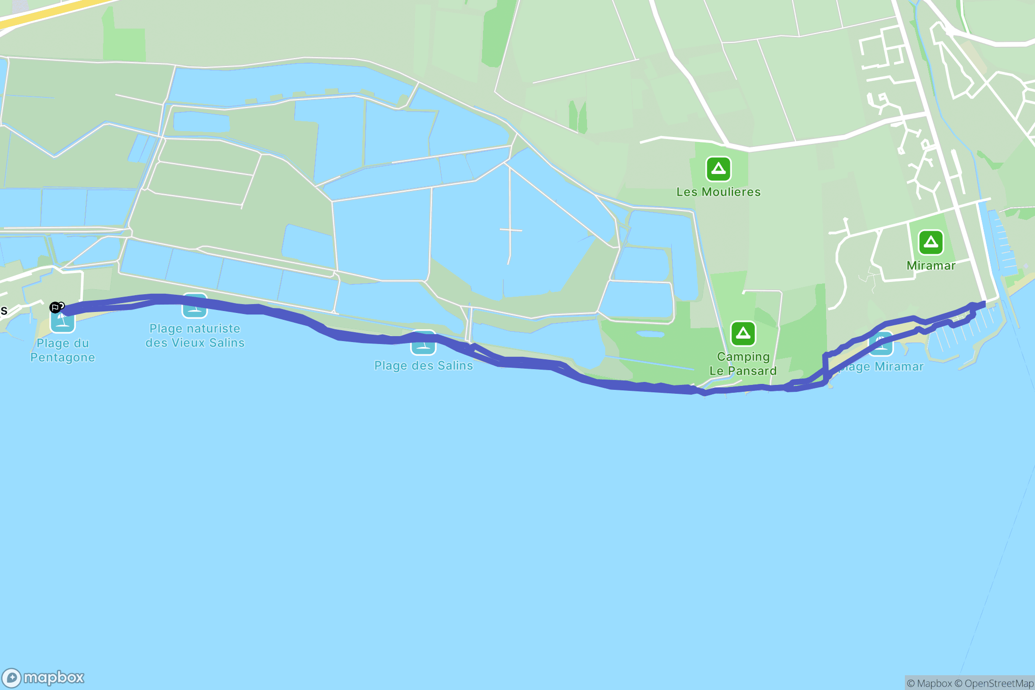 Hyères : carte du parcours de randonnée - France