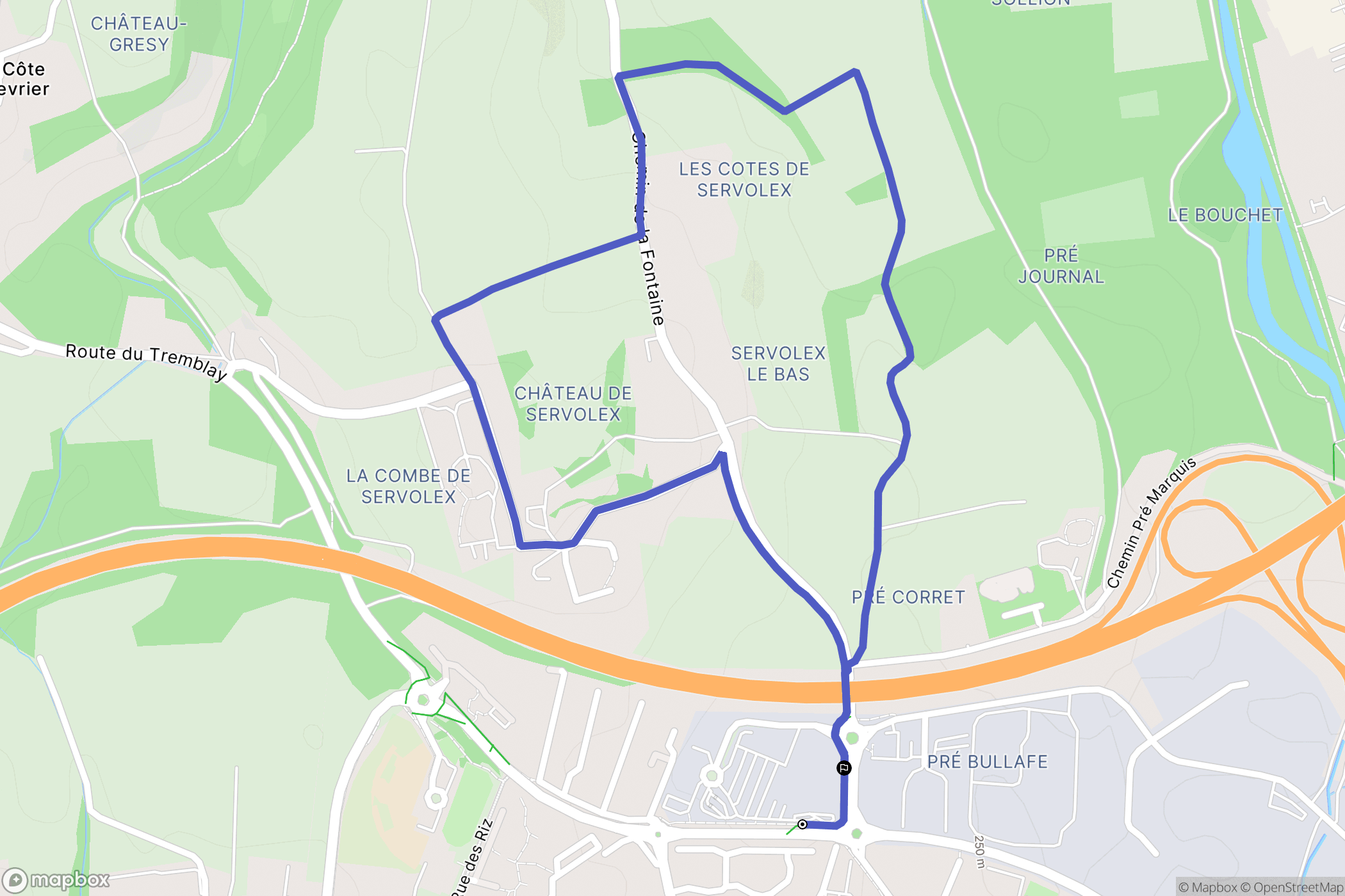 La Motte-Servolex : carte du parcours de randonnée - France