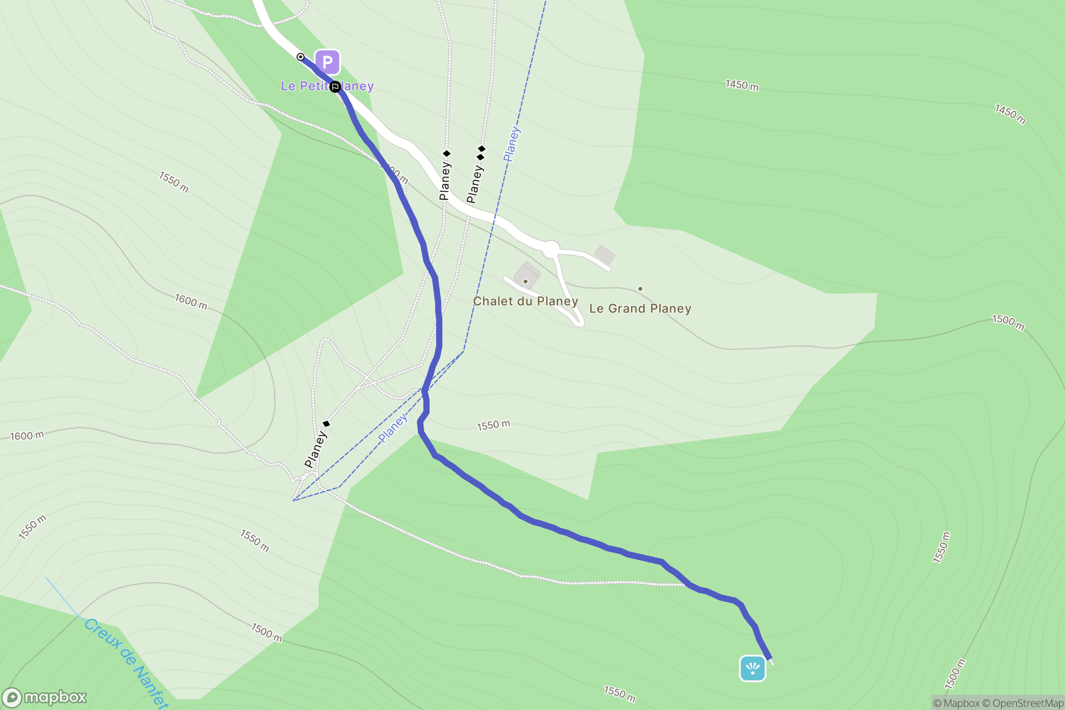 Taninges : carte du parcours de randonnée - France