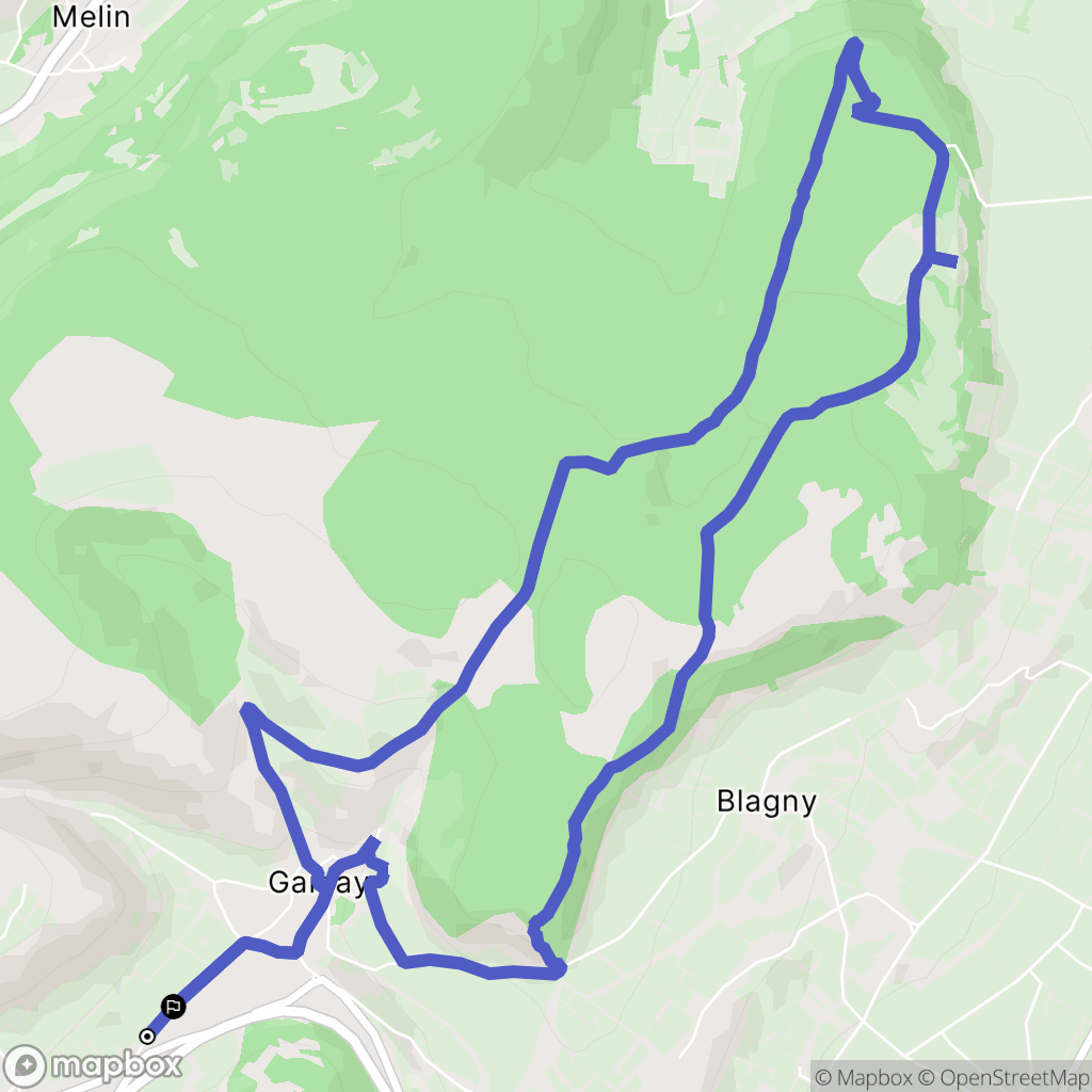 Saint-Aubin : carte du parcours de randonnée - France