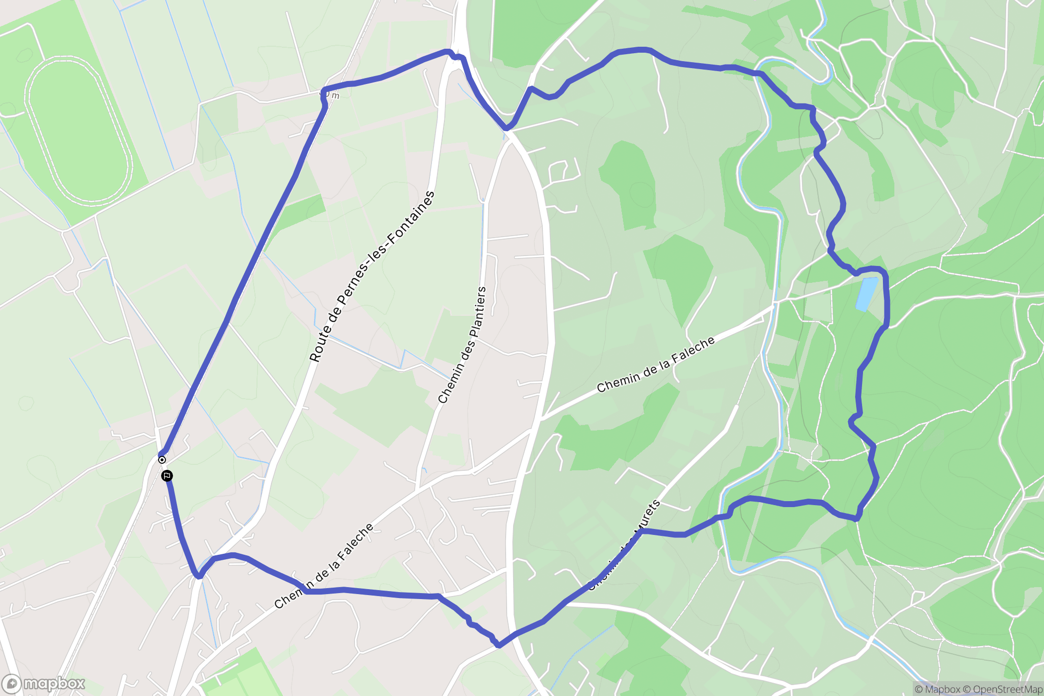 Velleron : carte du parcours de randonnée - France