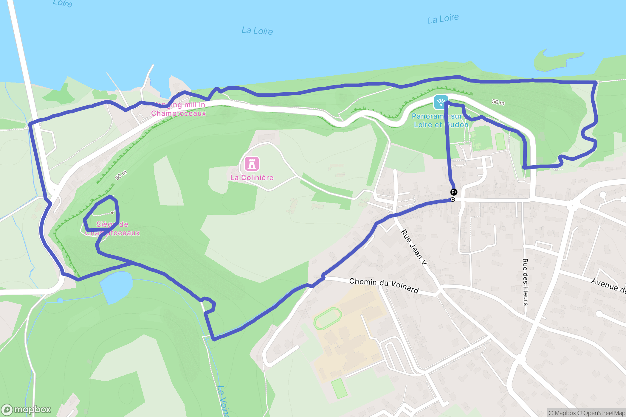 Champtoceaux : carte du parcours de randonnée - France