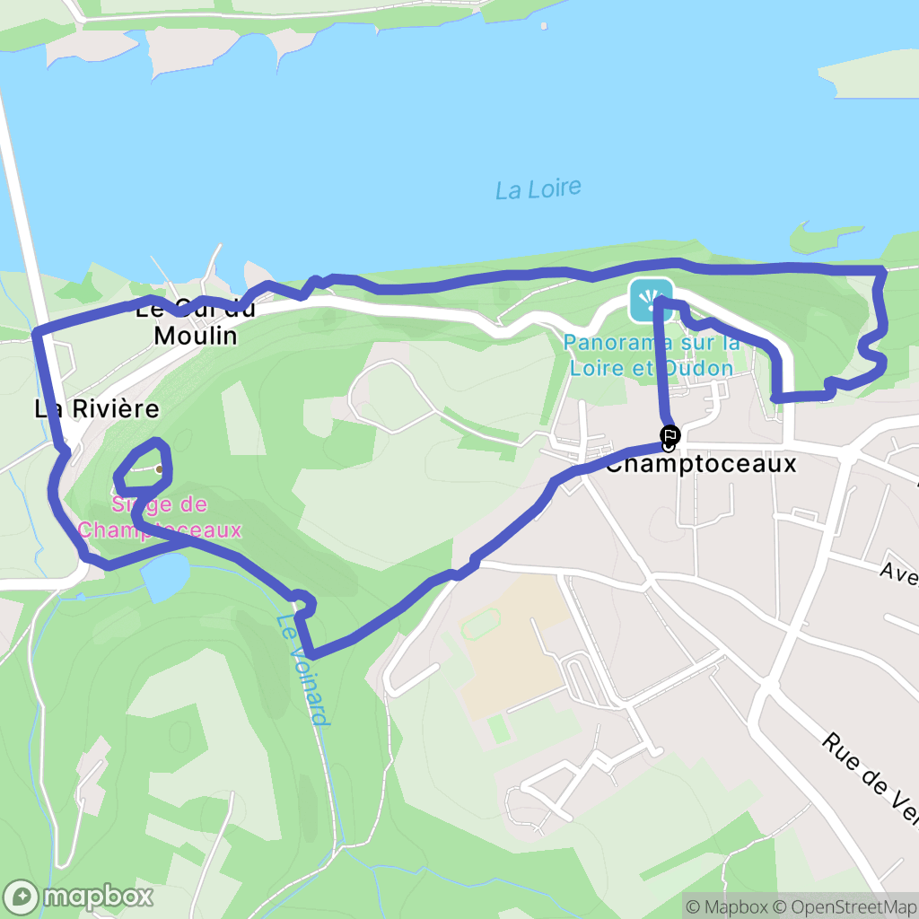 Champtoceaux : carte du parcours de randonnée - France
