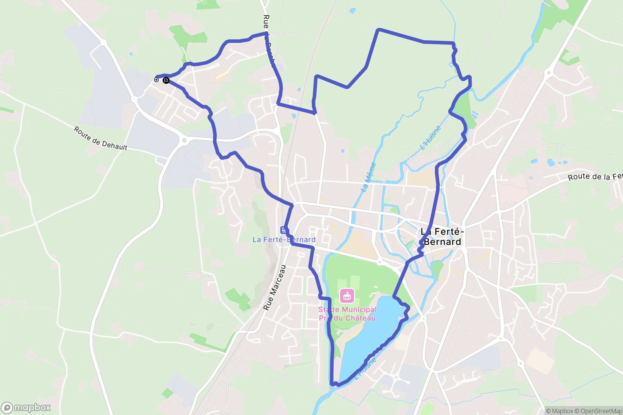 La Ferté-Bernard : carte du parcours de randonnée - France