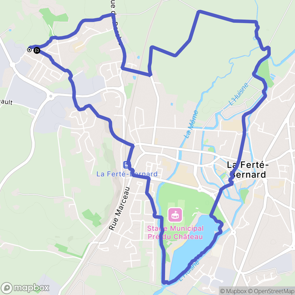 La Ferté-Bernard : carte du parcours de randonnée - France