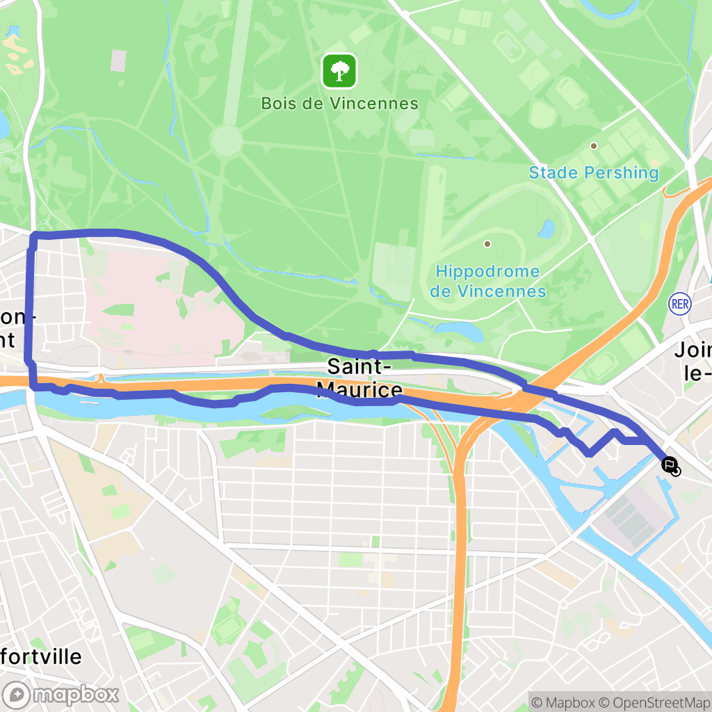 Joinville-le-Pont : carte du parcours de randonnée - France