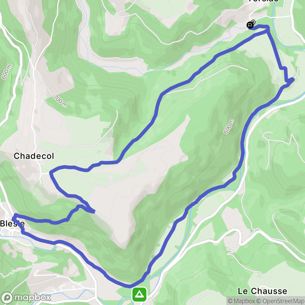 Torsiac : carte du parcours de randonnée - France