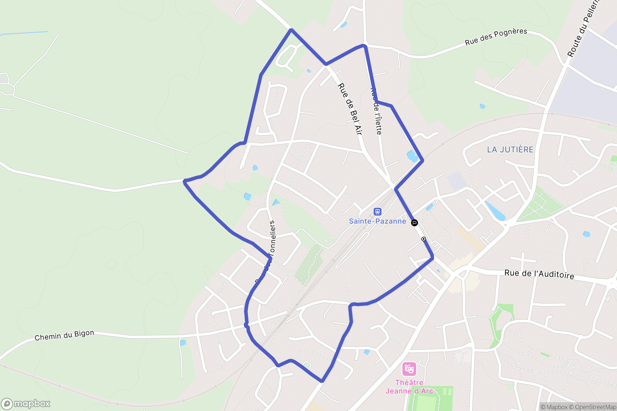 Sainte-Pazanne : carte du parcours de randonnée - France