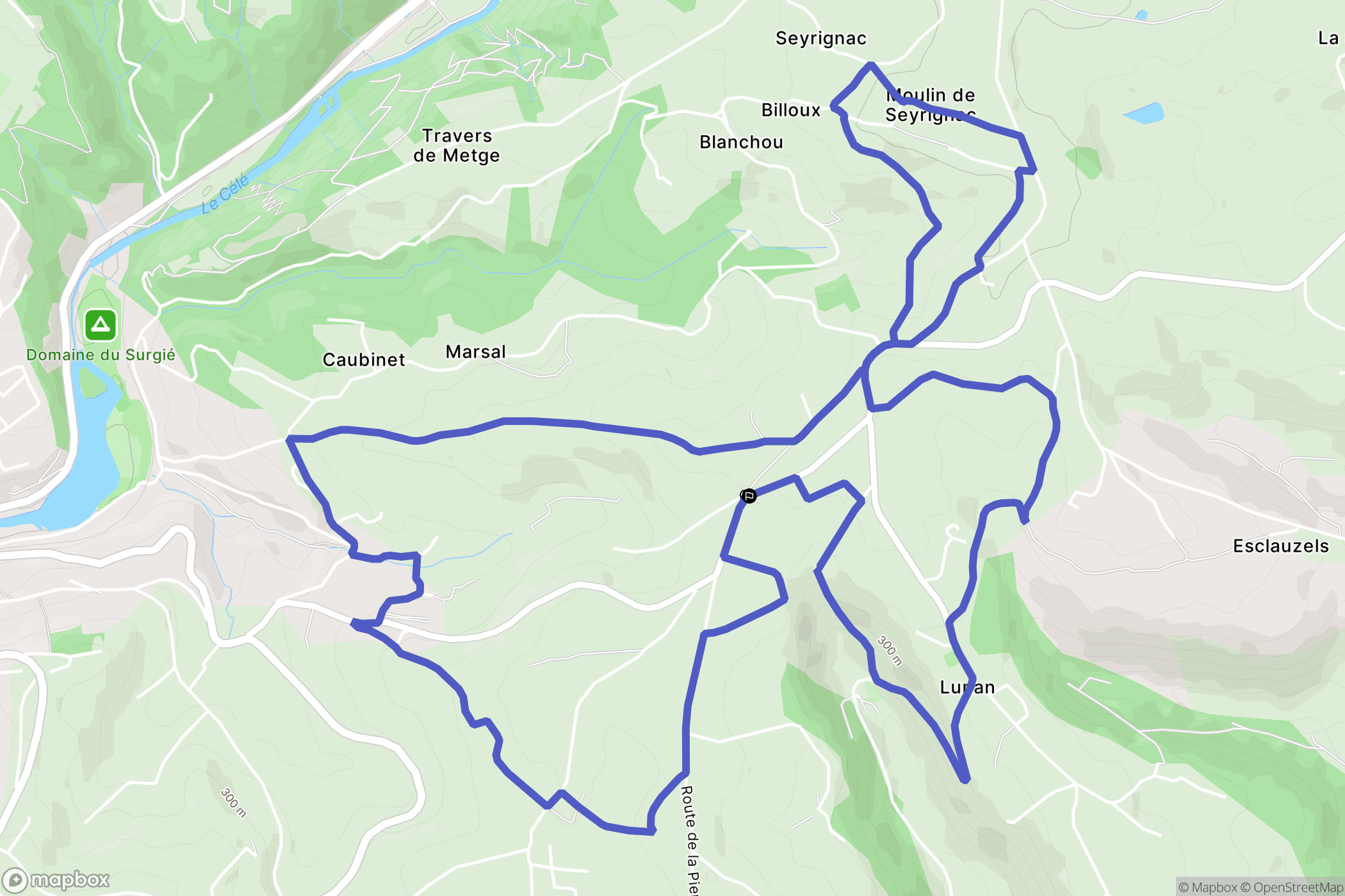 Figeac : carte du parcours de randonnée - France