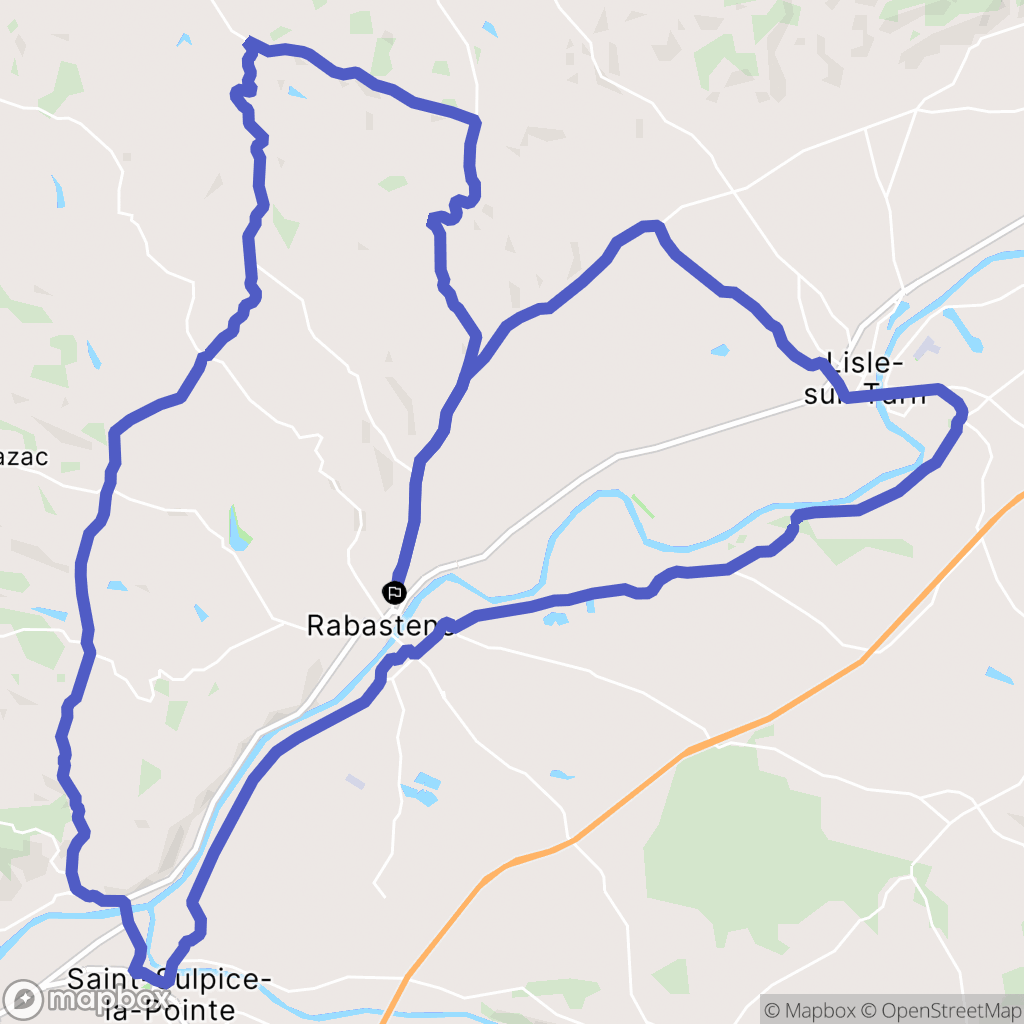 Rabastens : carte du parcours de randonnée - France