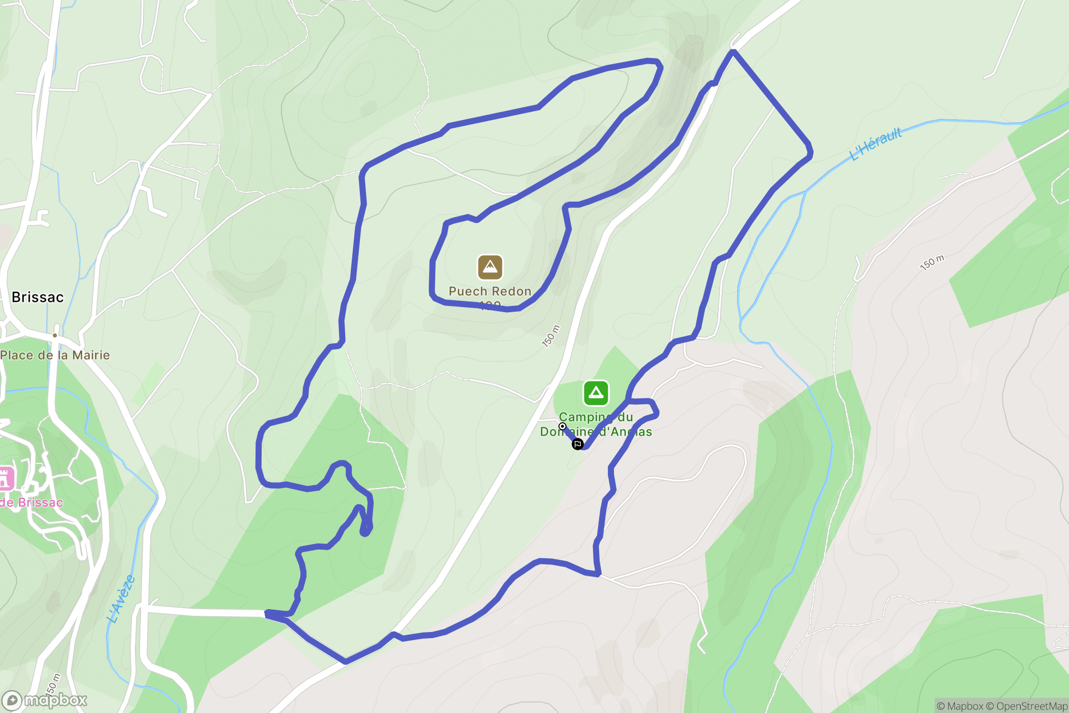 Brissac : carte du parcours de randonnée - France