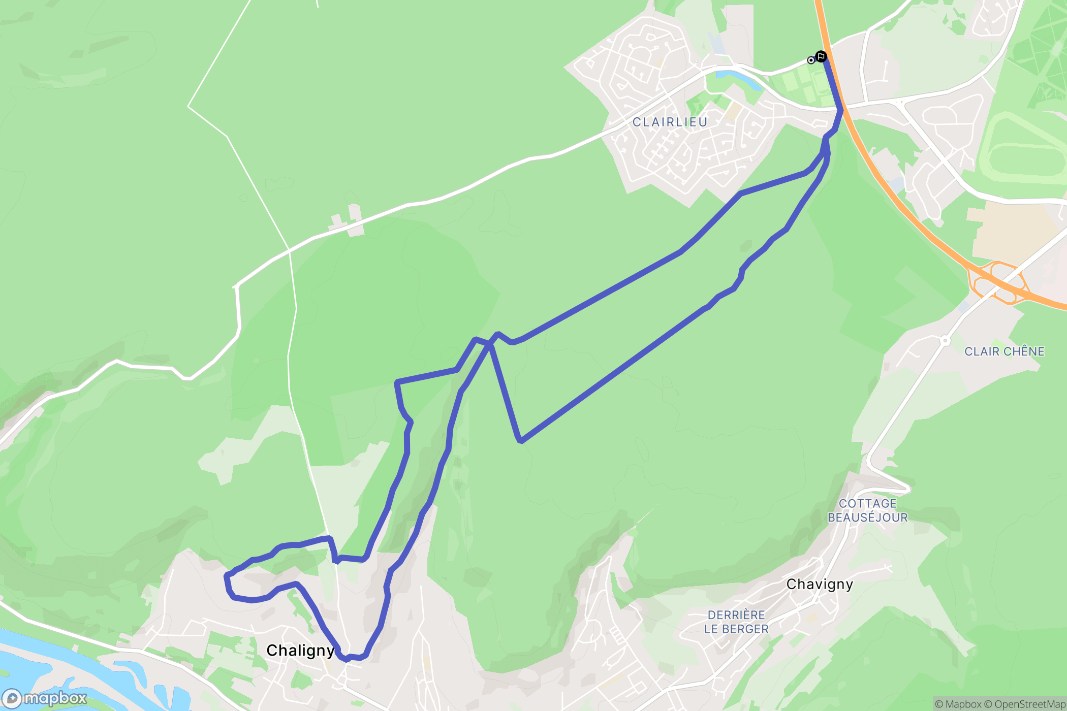 Villers-lès-Nancy : carte du parcours de randonnée - France