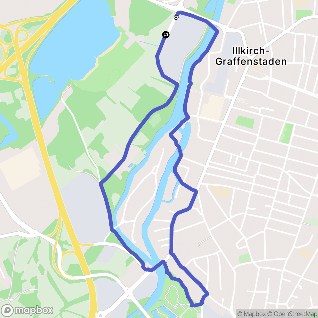Illkirch-Graffenstaden : carte du parcours de randonnée - France