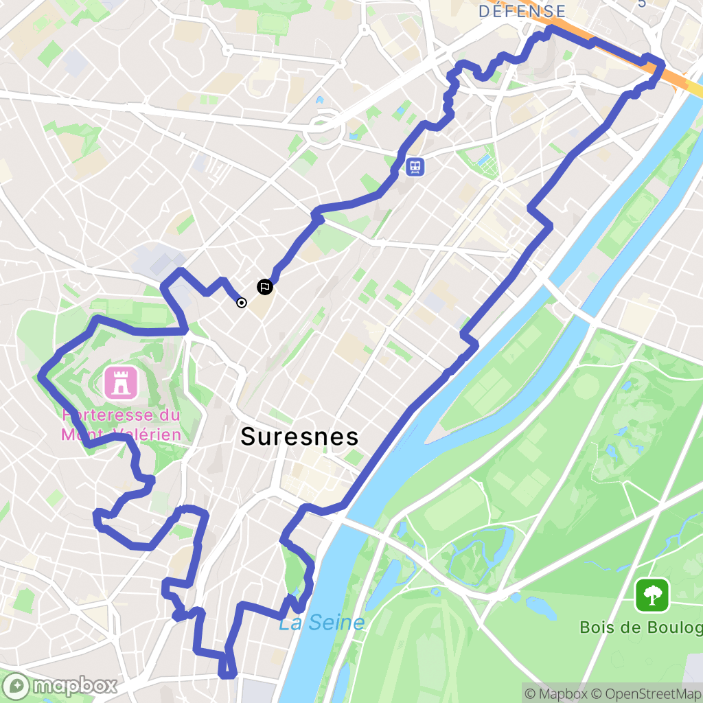 Suresnes : carte du parcours de randonnée - France