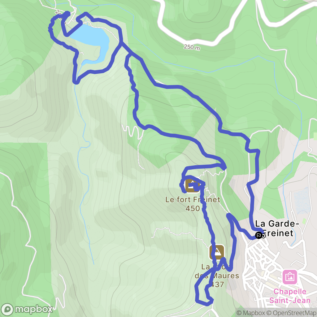 Garde Freinet : carte du parcours de randonnée - France