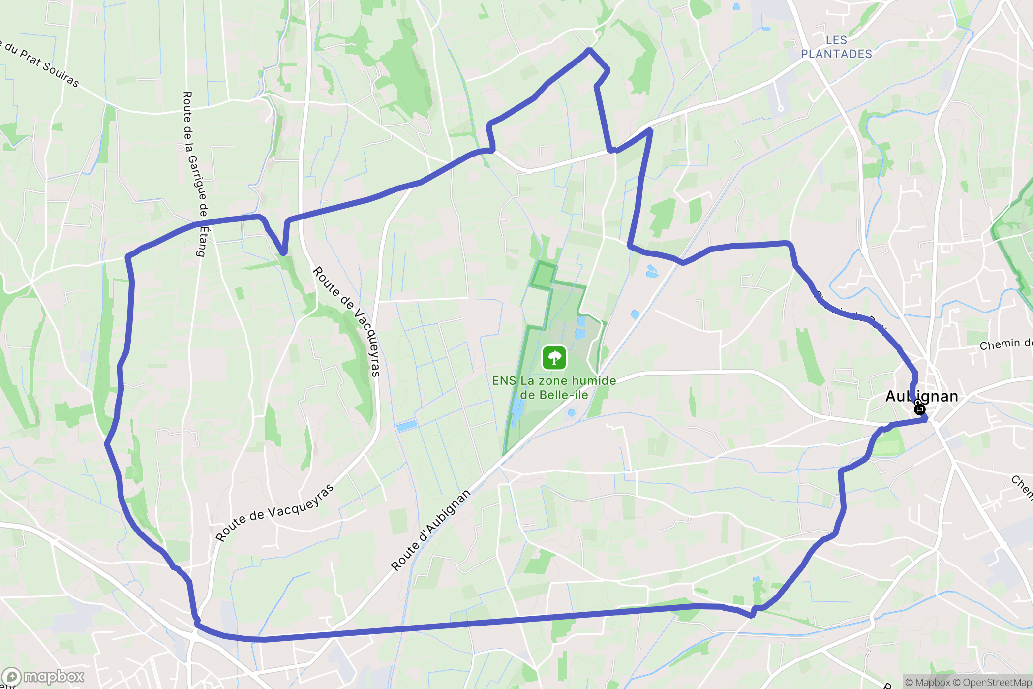 Aubignan : carte du parcours de randonnée - France