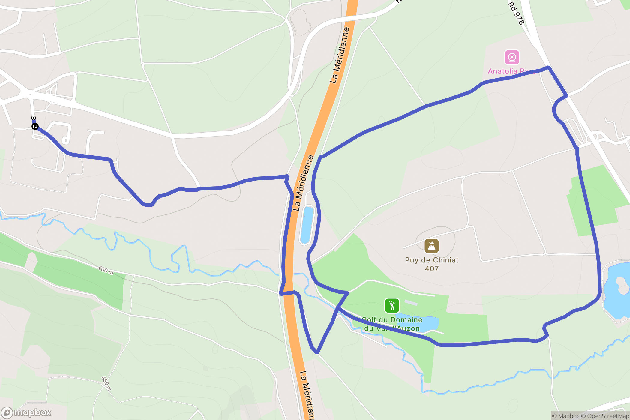 La Roche-Blanche : carte du parcours de randonnée - France