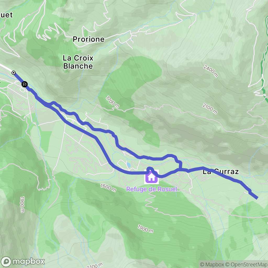 Peisey-Nancroix : carte du parcours de randonnée - France