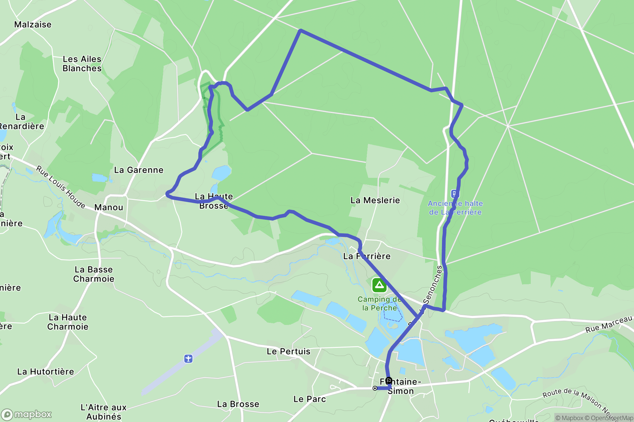 Fontaine-Simon : carte du parcours de randonnée - France