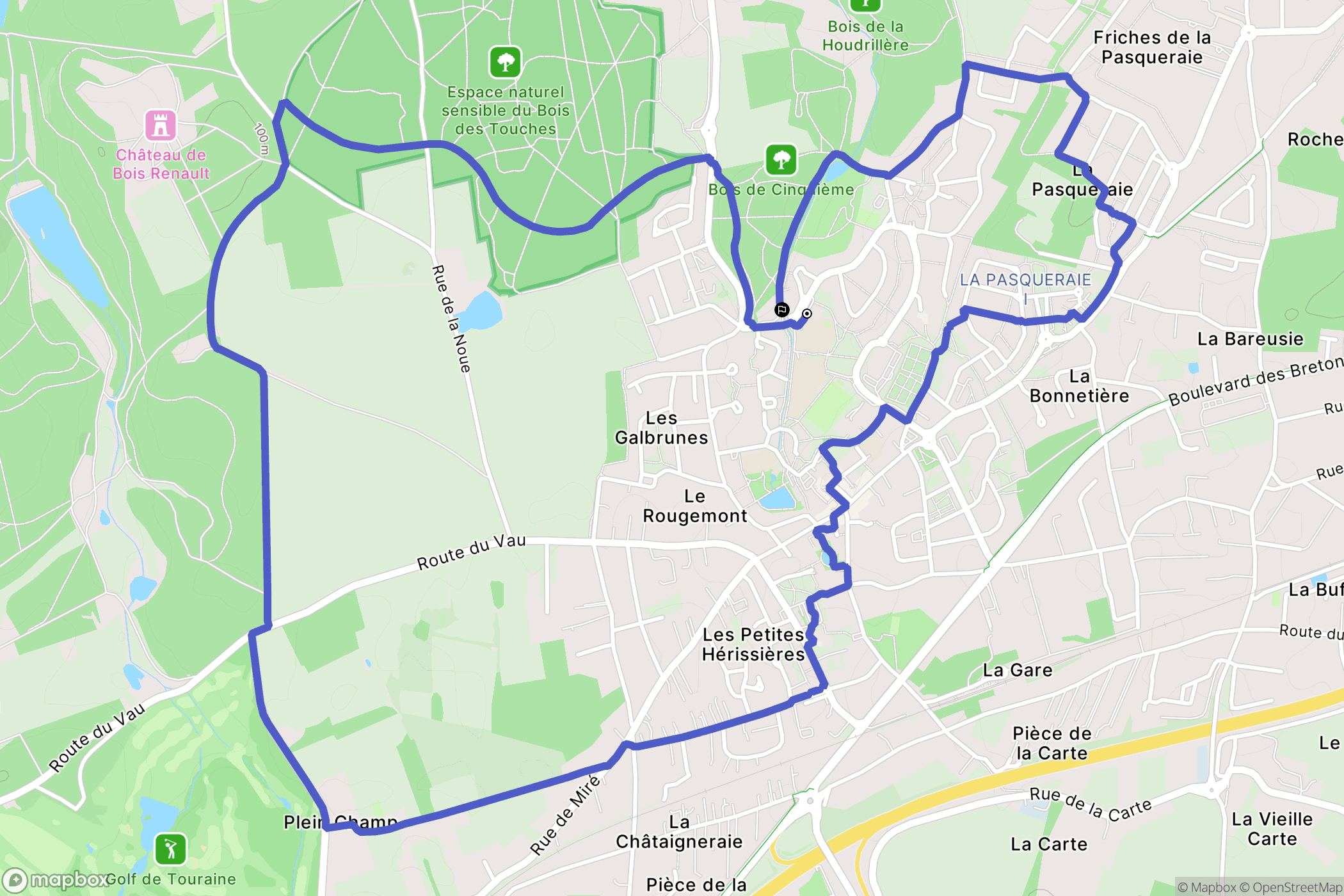 Ballan-Miré : carte du parcours de randonnée - France