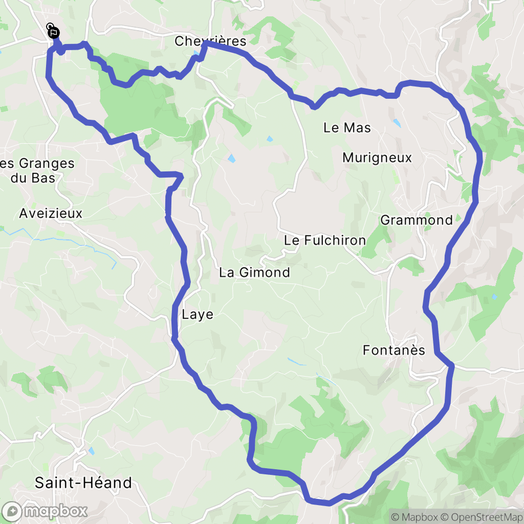 Saint-Médard-en-Forez : carte du parcours de randonnée - France
