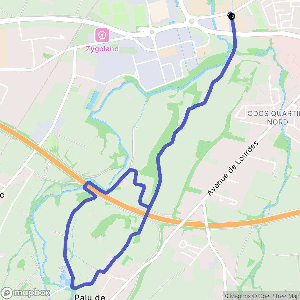 Tarbes : carte du parcours de randonnée - France