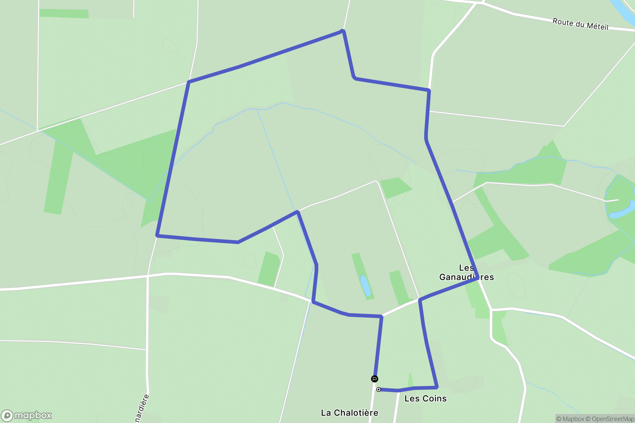 Loire-Authion : carte du parcours de randonnée - France