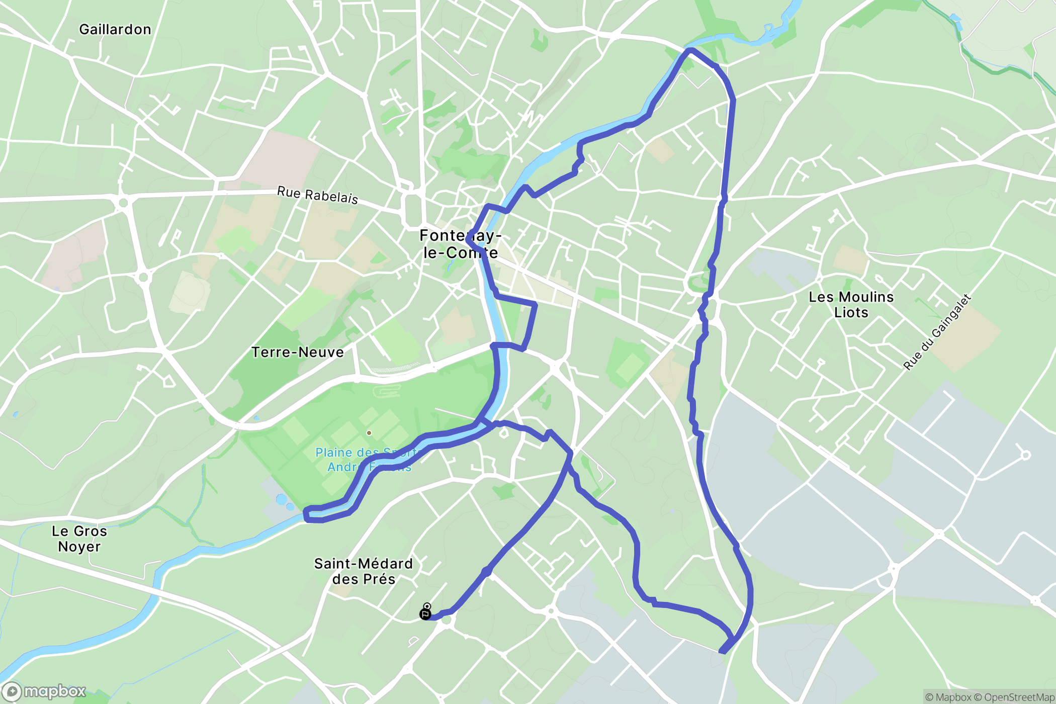 Fontenay-le-Comte : carte du parcours de randonnée - France