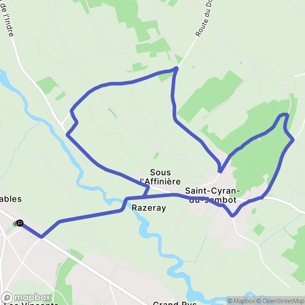 Fléré-la-Rivière : carte du parcours de randonnée - France