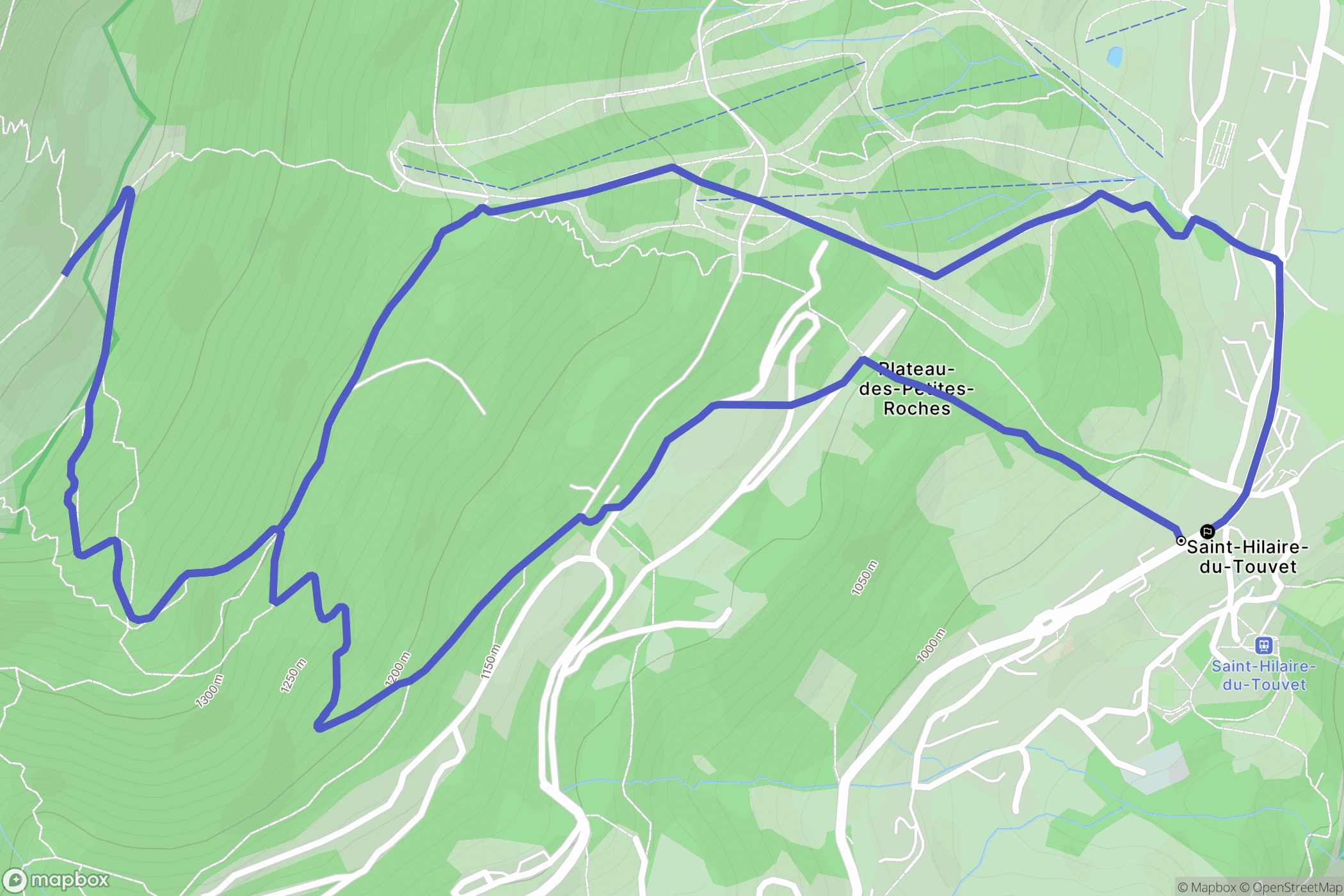 Plateau-des-Petites-Roches : carte du parcours de randonnée - France