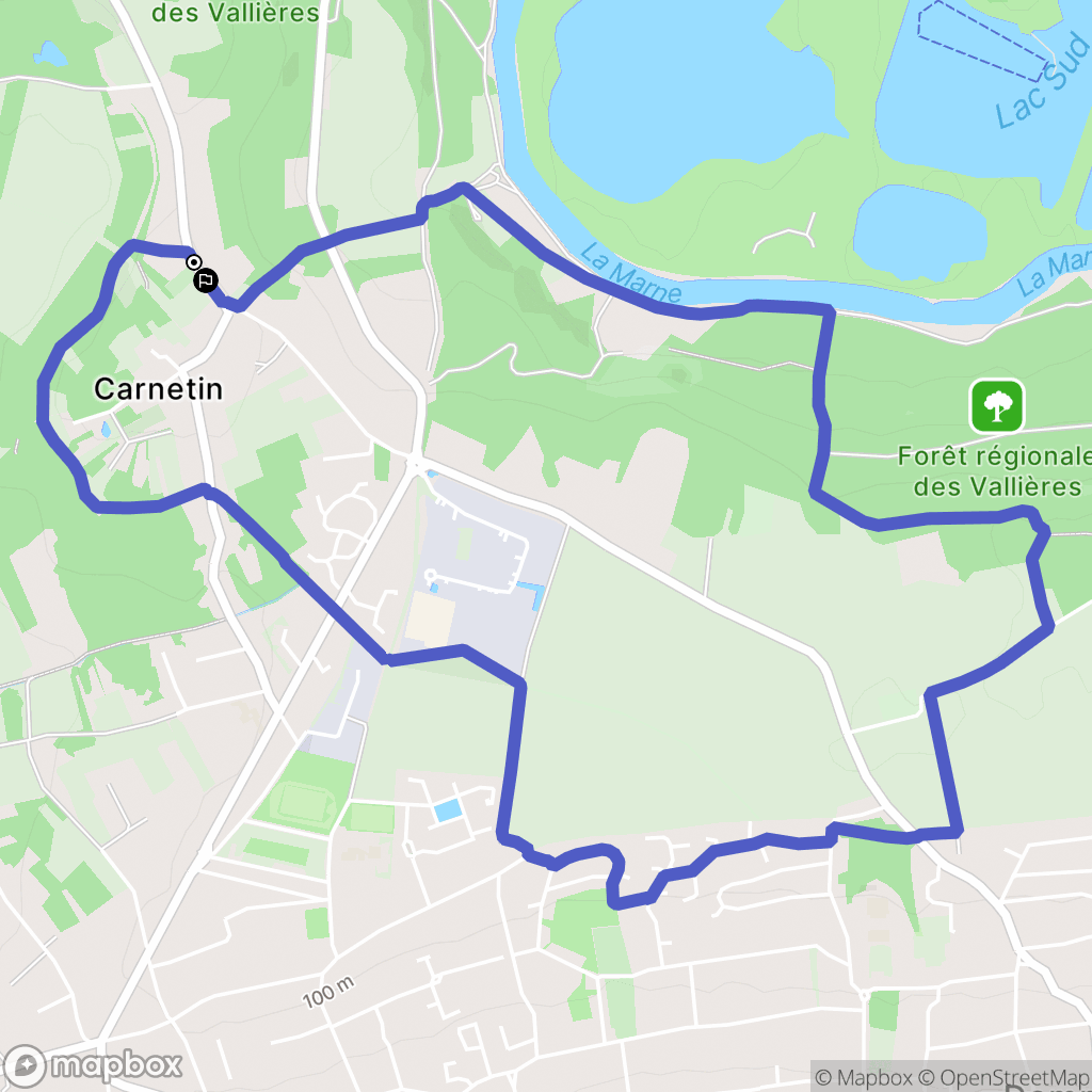 Carnetin : carte du parcours de randonnée - France