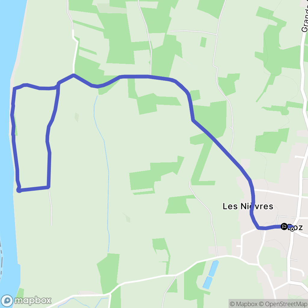 Boz : carte du parcours de randonnée - France