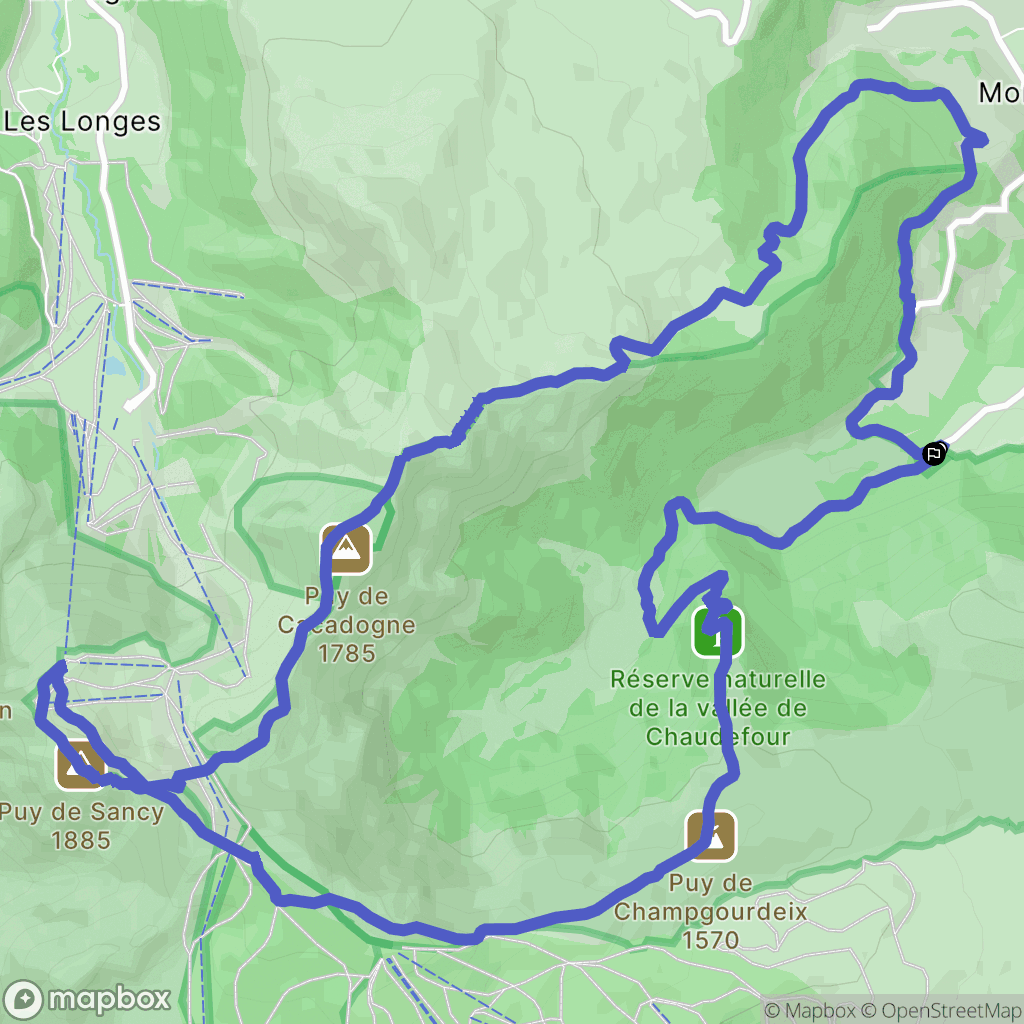 Chambon-sur-Lac : carte du parcours de randonnée - France