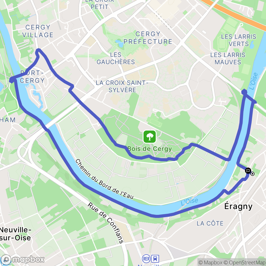 Eragny : carte du parcours de randonnée - France