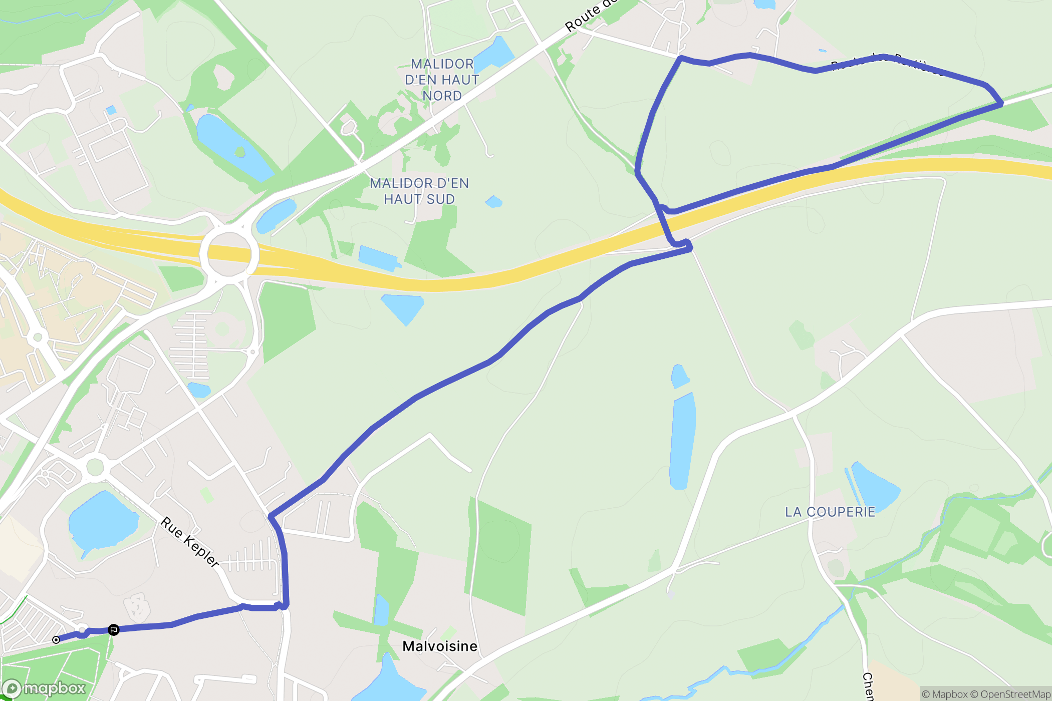 La Roche-sur-Yon : carte du parcours de randonnée - France