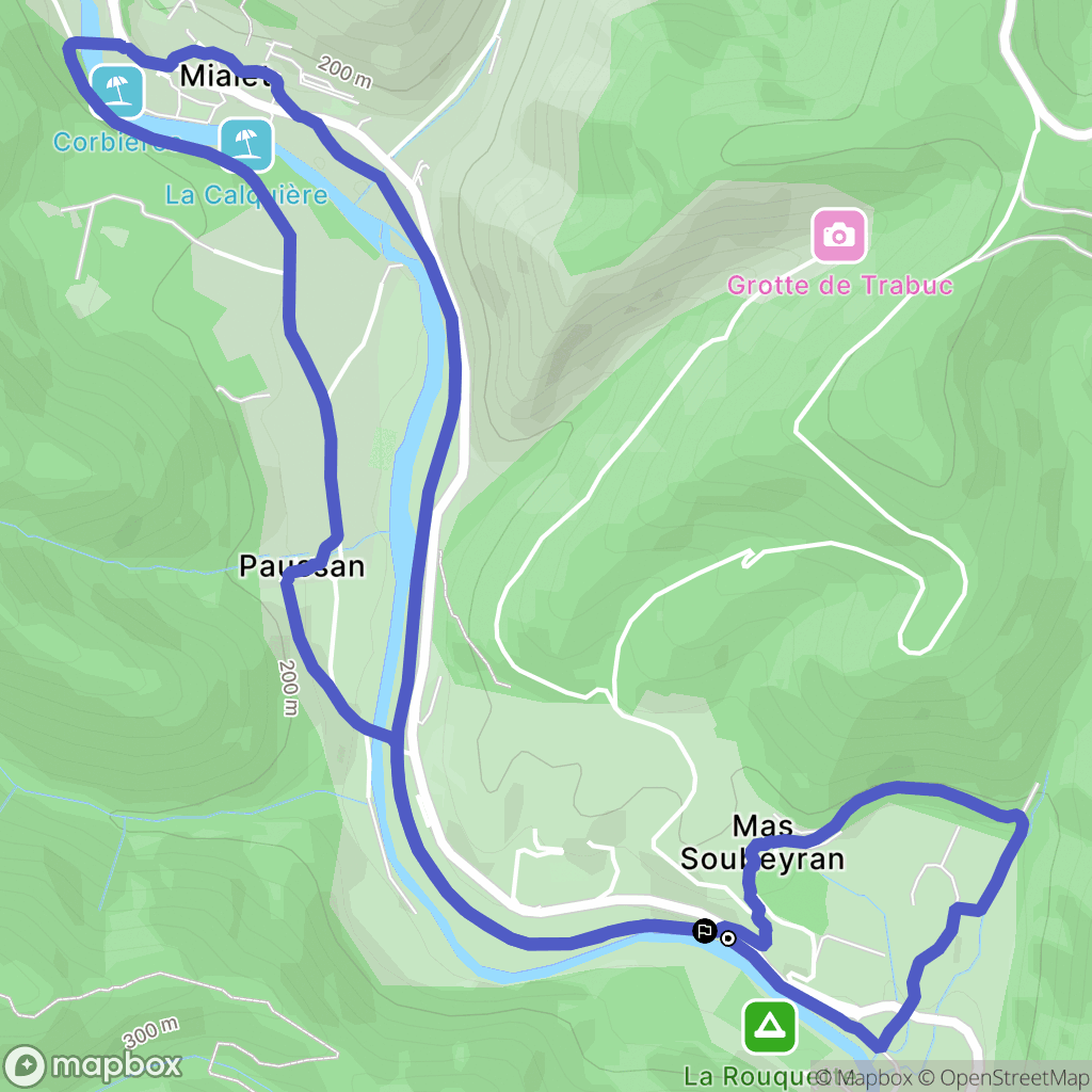 Mialet : carte du parcours de randonnée - France