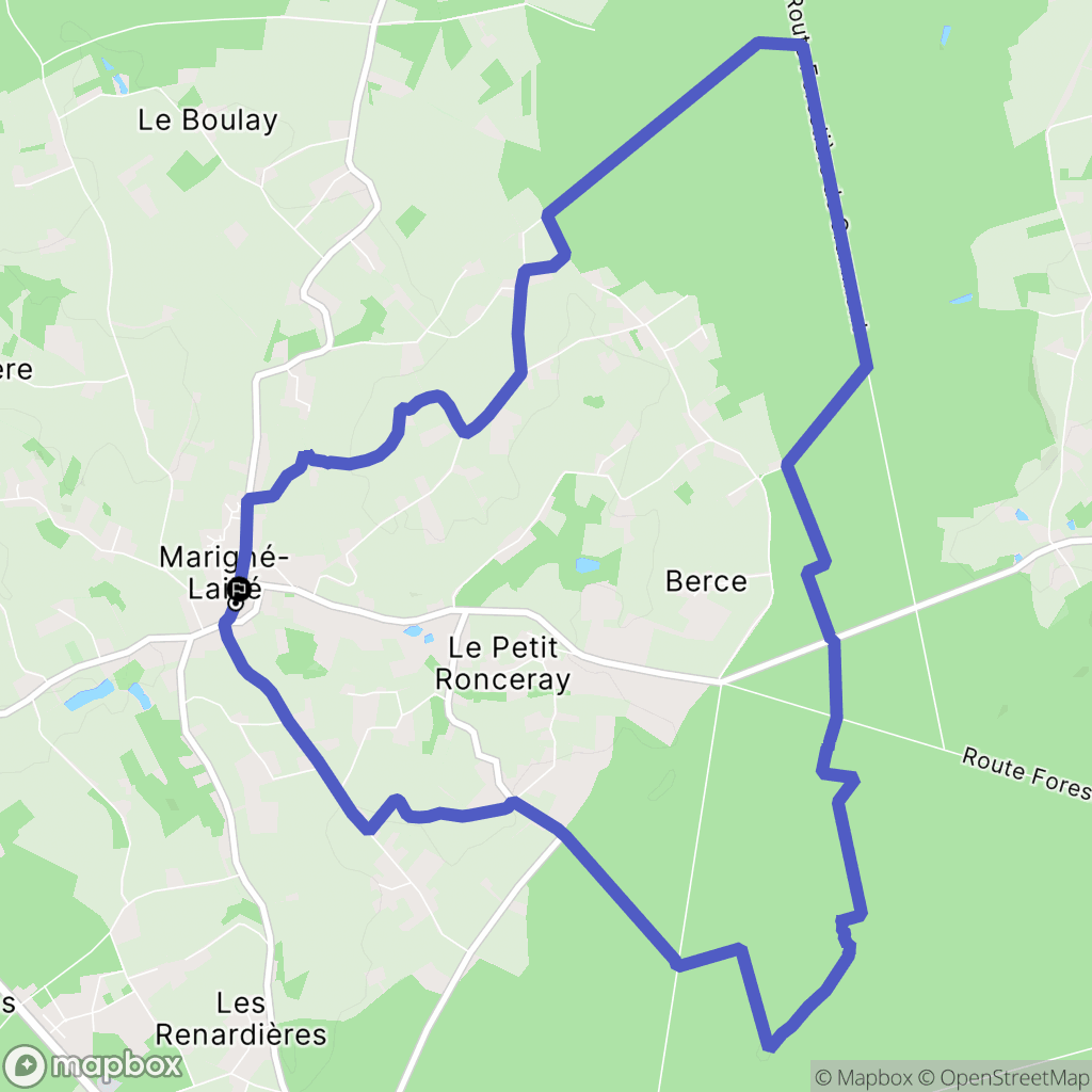 Marigné-Laillé : carte du parcours de randonnée - France