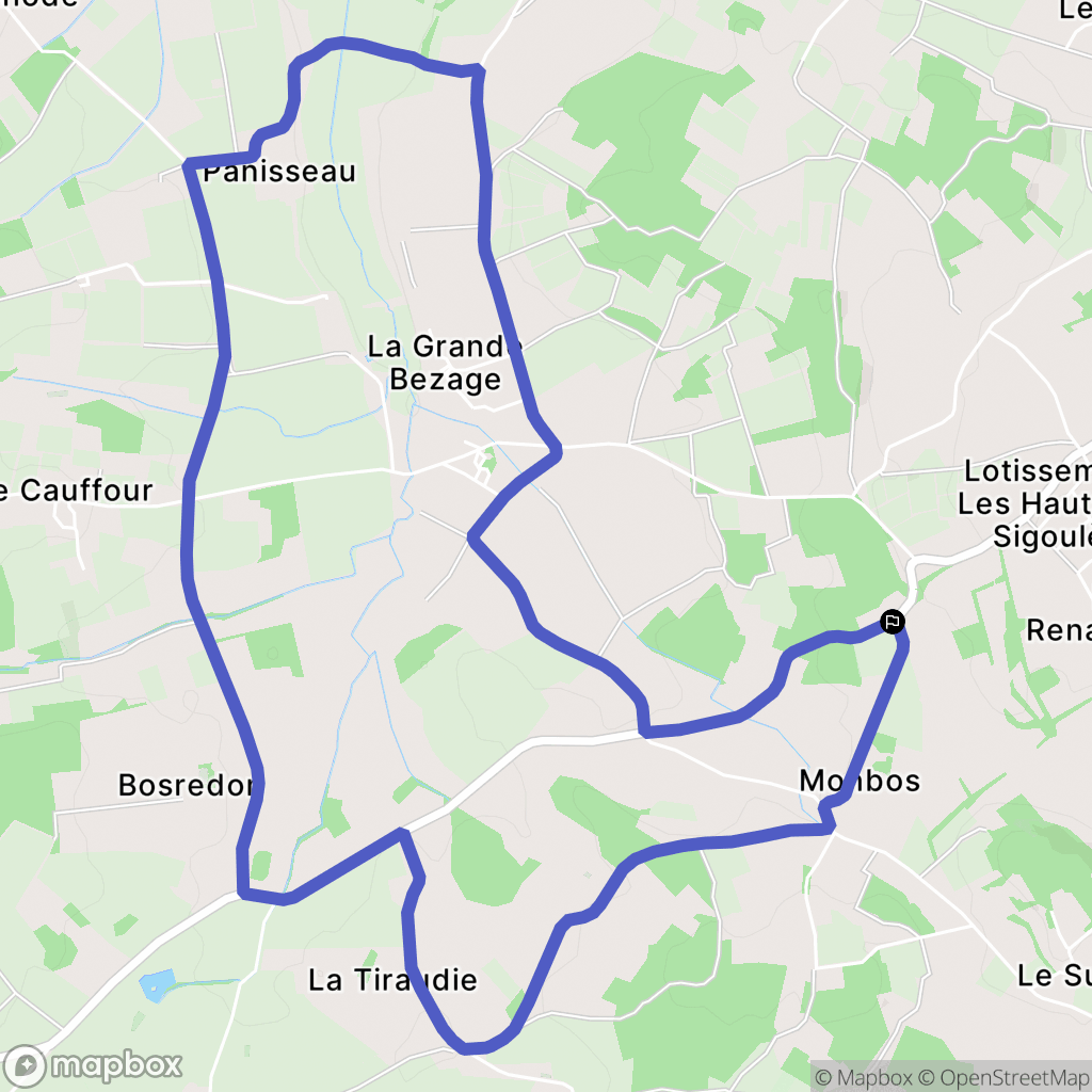 Sigoulès : carte du parcours de randonnée - France