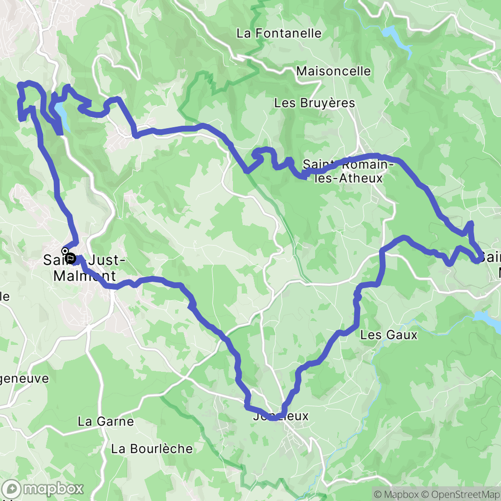 Saint-Just-Malmont : carte du parcours de randonnée - France