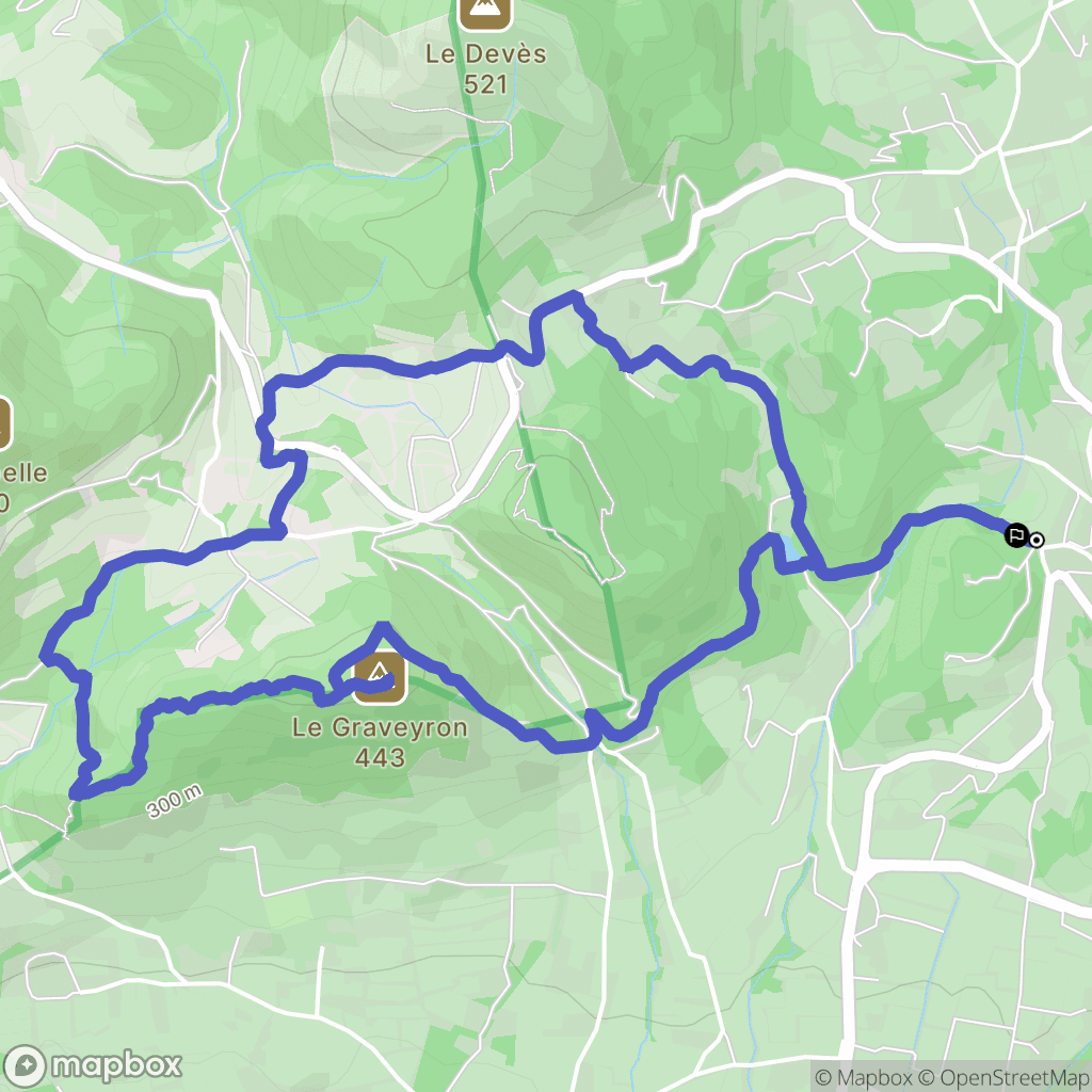 Le Barroux : carte du parcours de randonnée - France