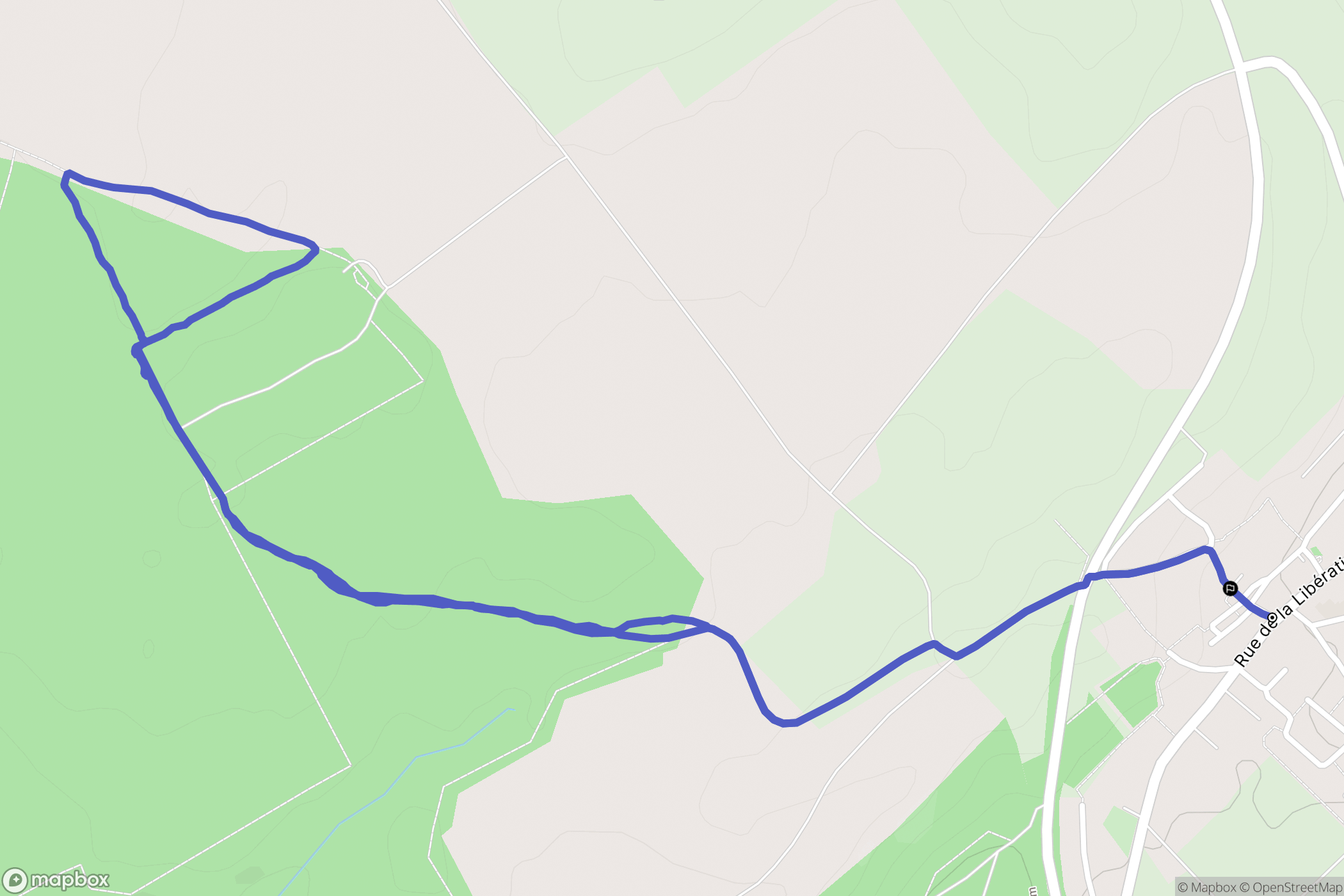 Avril : carte du parcours de randonnée - France