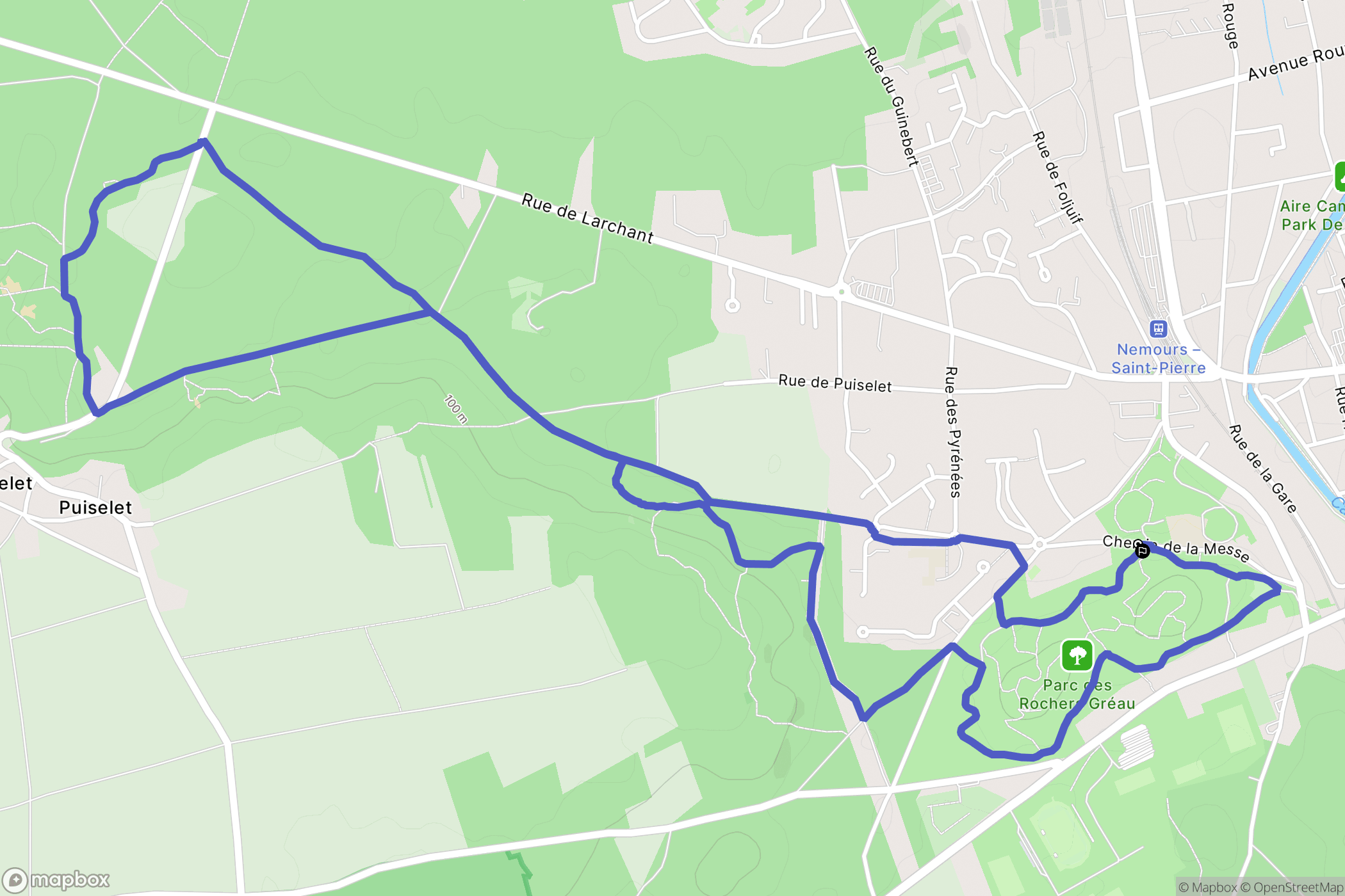 Saint-Pierre-lès-Nemours : carte du parcours de randonnée - France