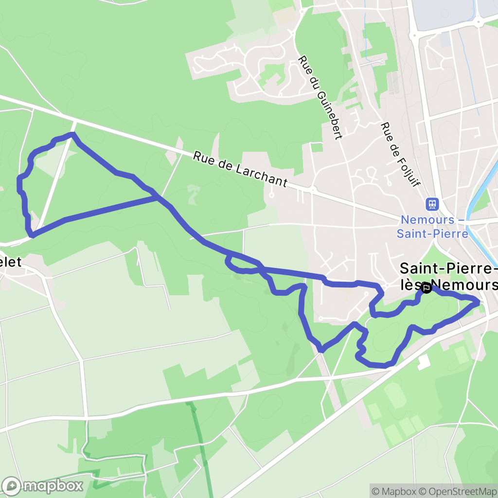 Saint-Pierre-lès-Nemours : carte du parcours de randonnée - France